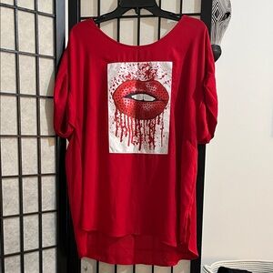 Red Graphic Women's Top